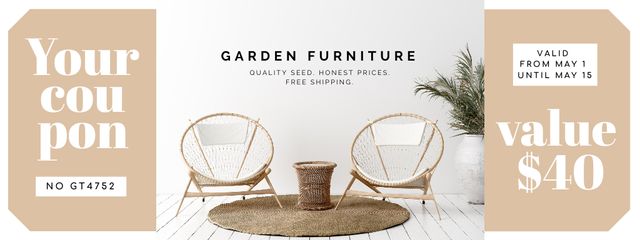 Plantilla de diseño de Stylish Garden Furniture Offer Coupon 