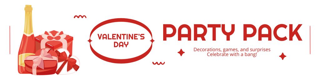 Valentine's Day Party Packs Sale Twitter Tasarım Şablonu