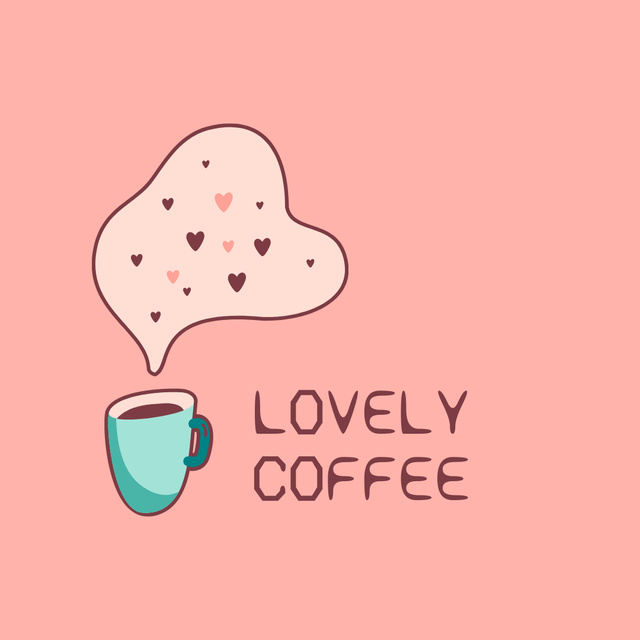Image of Coffee Shop Emblem with Cup Logo 1080x1080px – шаблон для дизайна