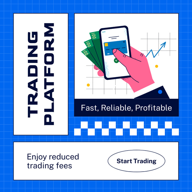 Groundbreaking Stock Trading Platform Instagram ADデザインテンプレート