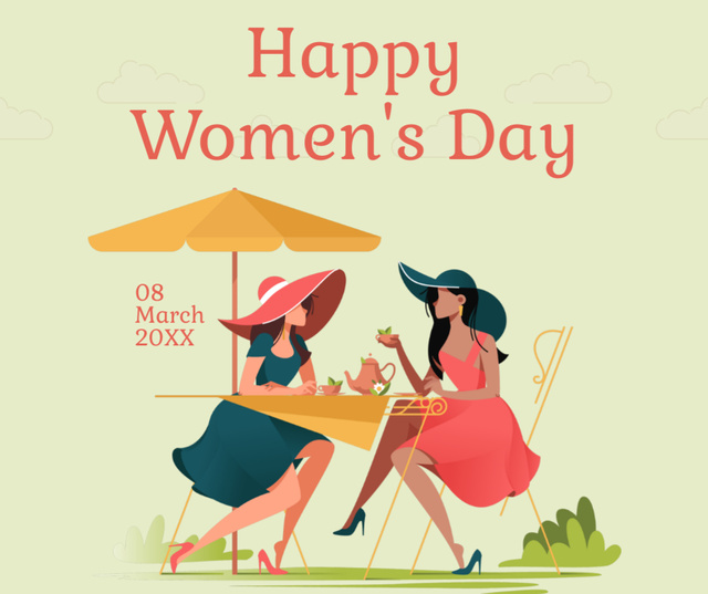 Designvorlage Girlfriends celebrating International Women's Day für Facebook
