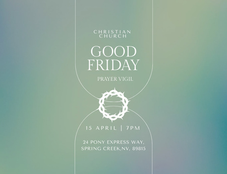Plantilla de diseño de Invitation to Good Friday in Christian Church Invitation 13.9x10.7cm Horizontal 