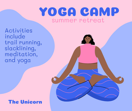 Designvorlage Sommer-Retreat im Yoga-Camp für Facebook