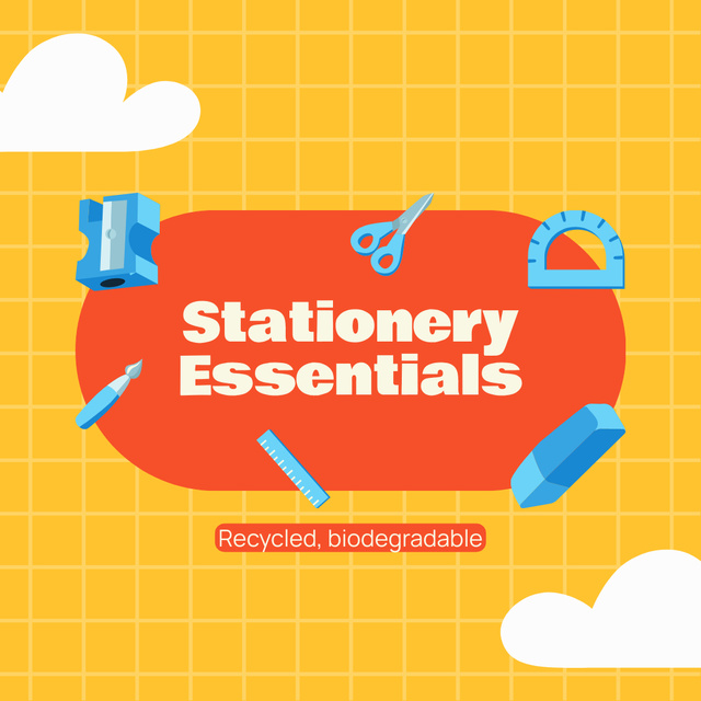 Store With Biodegradable Stationery Essentials Instagram AD – шаблон для дизайну