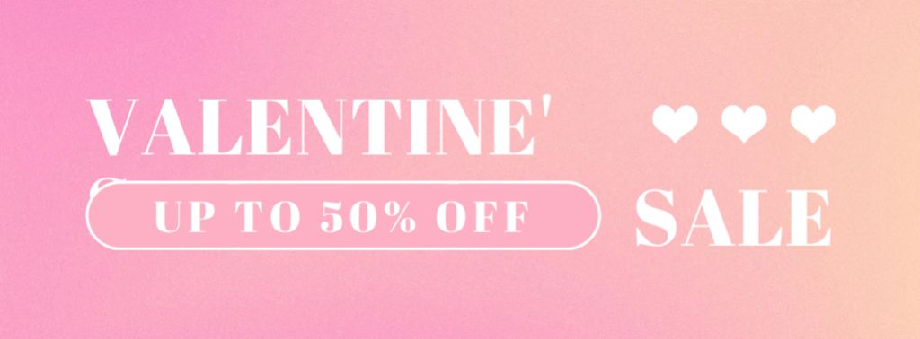Valentine's Day Sale Announcement on Gradient Facebook cover Design Template