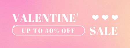 Template di design Annuncio di vendita di San Valentino sul gradiente Facebook cover