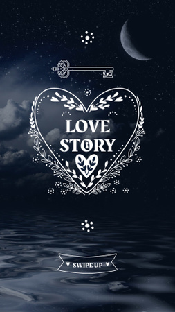 Valentine's Day special Offer with Night Sea Instagram Story Design Template