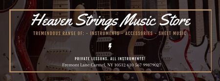 Music Store Special Offer Facebook cover Design Template