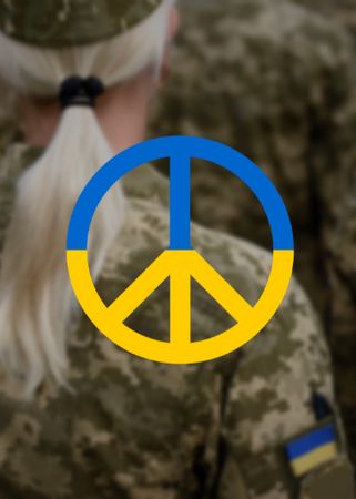 Peace Sign in Ukrainian Flag Colors Flayer Šablona návrhu