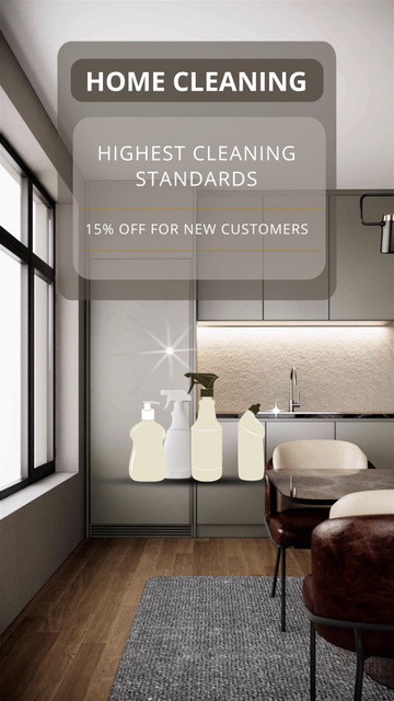 Ontwerpsjabloon van TikTok Video van High Standard Home Cleaning With Discount Offer