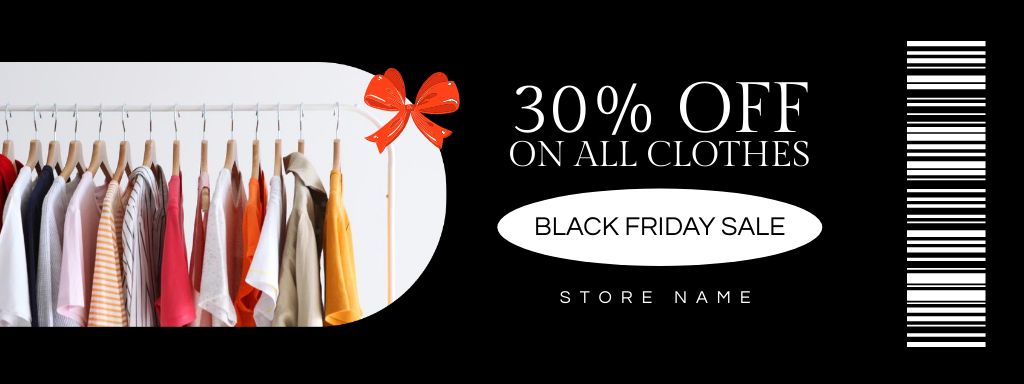Clothes Discount Offer on Black Friday Coupon Design Template
