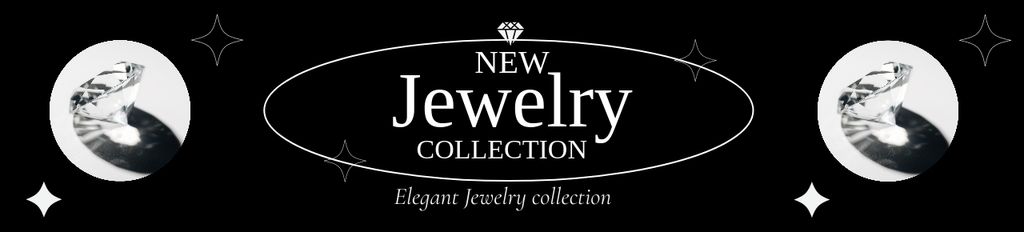 Jewelry Collection Ad with Precious Diamonds Ebay Store Billboard Šablona návrhu