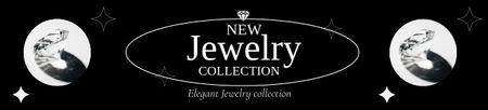Jewelry Collection Ad with Precious Diamonds Ebay Store Billboard Design Template