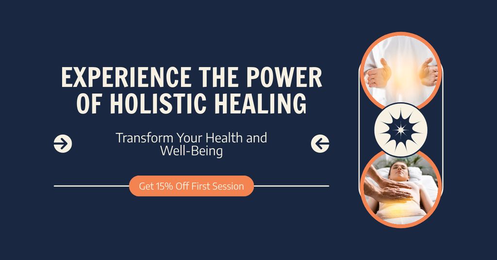 Holistic Energy Healing With Discount On First Session Facebook AD Modelo de Design