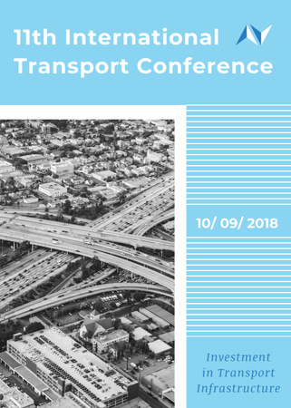 Transport Conference Announcement City Traffic View Flayer Πρότυπο σχεδίασης