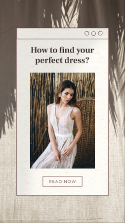 Wedding Dresses Ad with Tender Bride Instagram Story Design Template