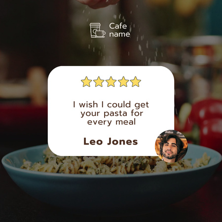 Plantilla de diseño de Customer's Review on Delicious Pasta Animated Post 