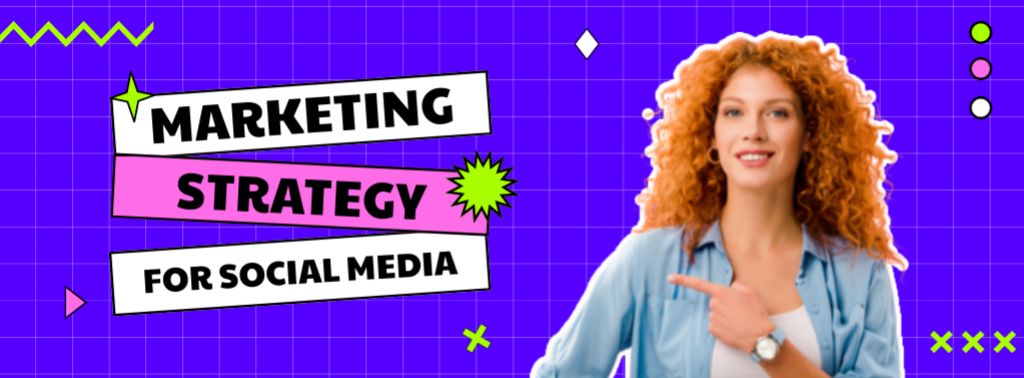 Template di design Marketing Strategy for Social Media Facebook cover