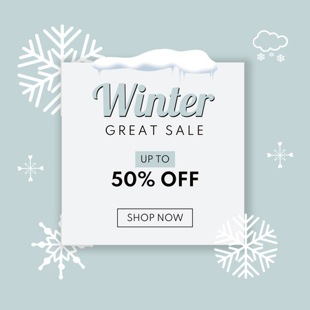 Winter Great Sale Announcement Instagram AD Design Template