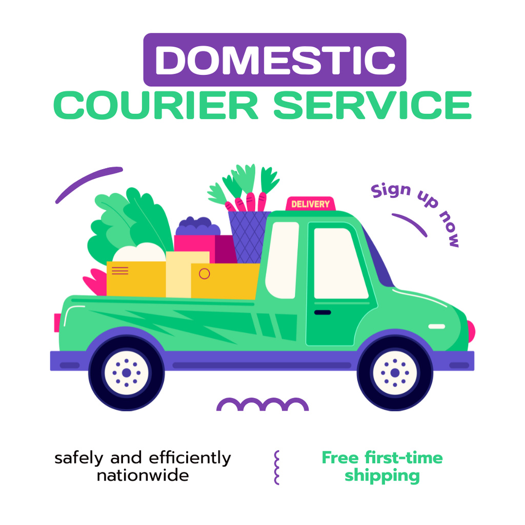 Domestic Shipping Services Instagram Tasarım Şablonu