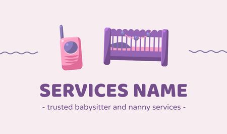 Trusted Babysitting Service Offer Business card Modelo de Design