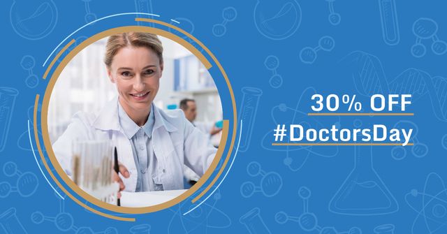 Plantilla de diseño de Sale Offer on Doctors Day Facebook AD 
