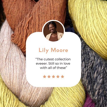 Plantilla de diseño de Comentarios de clientes felices con lana de colores Animated Post 