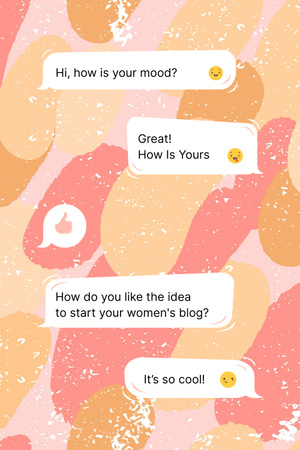 Girl Power Inspiration with Online Chatting Pinterest Design Template