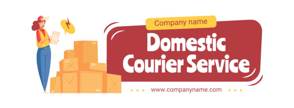 Domestic Delivery of Boxes and Parcels Facebook coverデザインテンプレート