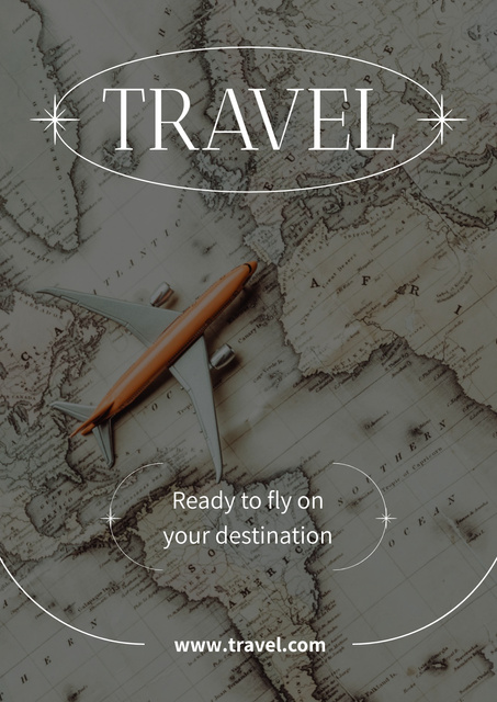 Ready to Fly on Your Destination Poster Design Template