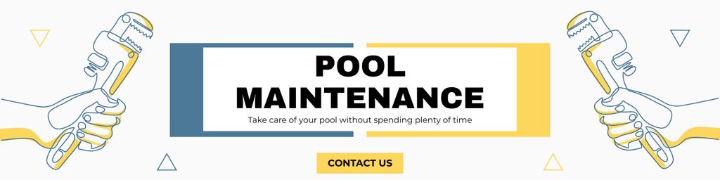 Professional Pool Installation and Maintenance Service LinkedIn Cover Design Template