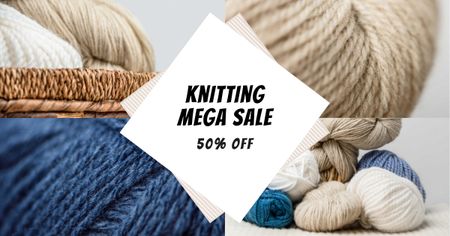 Ontwerpsjabloon van Facebook AD van Knitting Course Discount Offer