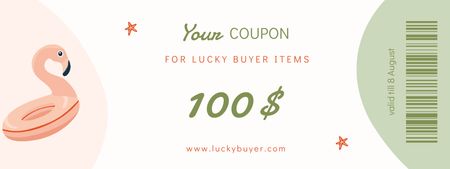 Gift Voucher for Happy Summer Shopping Coupon Design Template