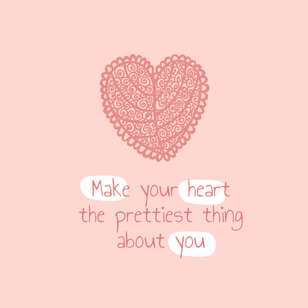söpö fraasi sydämen muotoisella lehdellä Instagram Design Template