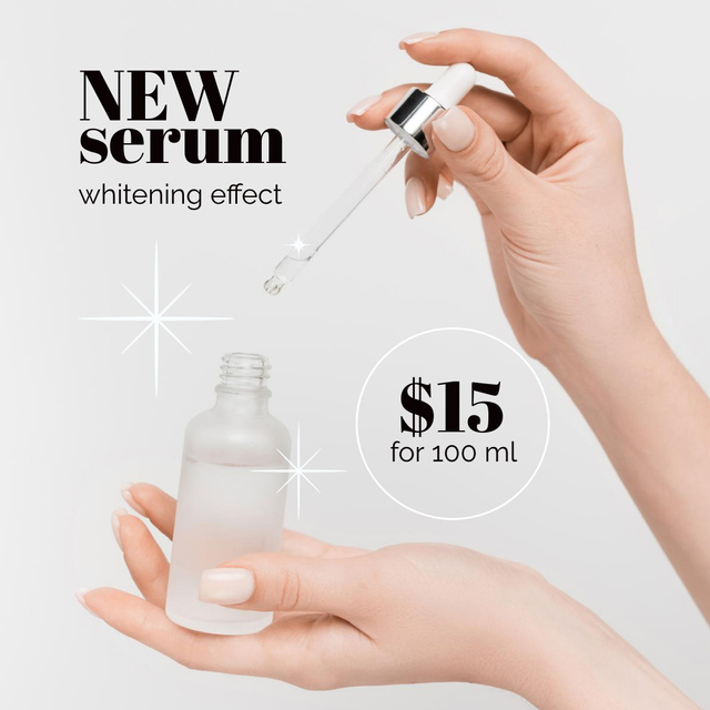 New Whitening Serum Grey Instagram Modelo de Design