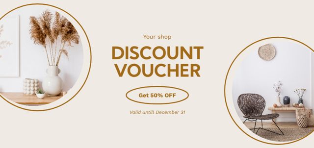 Household Goods and Decor Discount Voucher Offer Coupon Din Large – шаблон для дизайна