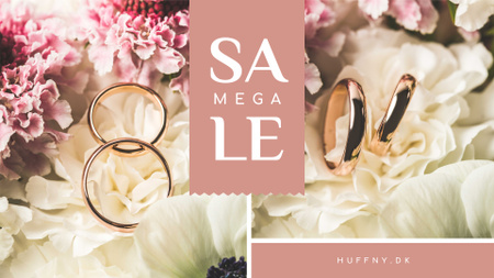 Designvorlage Hochzeitsangebot mit Ringen auf einer Blume für FB event cover