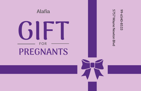 Ontwerpsjabloon van Flyer 5.5x8.5in Horizontal van Cadeau voor zwangere aanbieding met paarse strikken