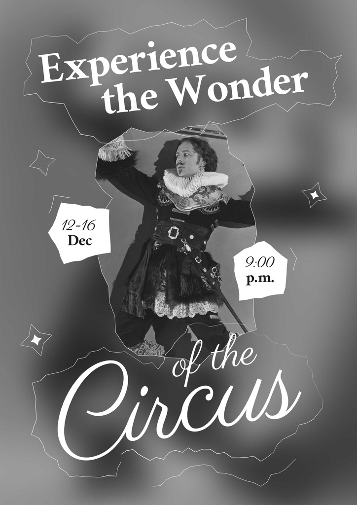 Ontwerpsjabloon van Poster van Circus Show Announcement with Performer