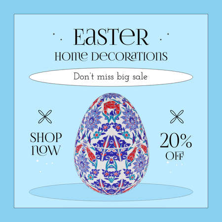 Beautifully Painted Egg With Home Decorations Discount Animated Post Design Template