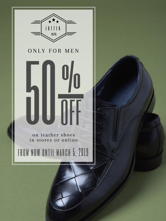 Platilla de diseño Discount on Fine Men’s Shoes Poster US