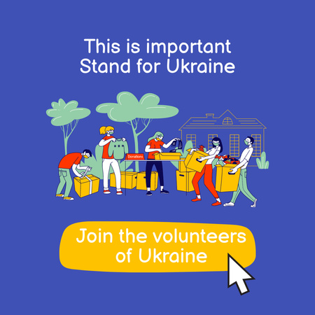 Soita liittyäksesi vapaaehtoisiin ja seiso Ukrainan kanssa Instagram Design Template