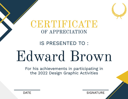 Outstanding Recognition for Design Achievement Certificate Design Template