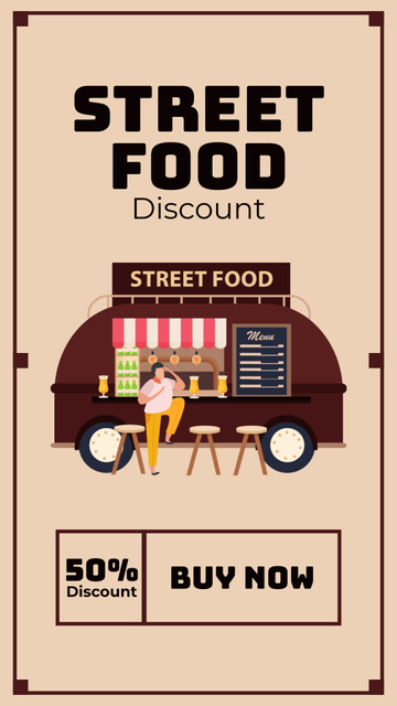 Street Food Discount Ad Instagram Story Design Template