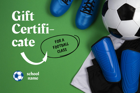 Football Class Voucher Offer Gift Certificate Design Template