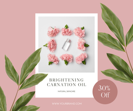 Natural Skincare with Carnation Oil Facebook Tasarım Şablonu