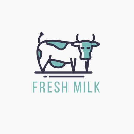 Plantilla de diseño de fresh milk Logo 