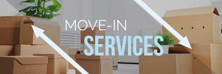 Move-in services with boxes Email header Tasarım Şablonu