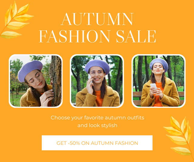 Template di design Fashion Sale Autumn Collection for Stylish Women Facebook