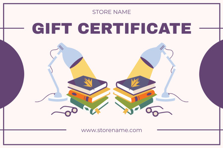 Ontwerpsjabloon van Gift Certificate van Verkoop van boeken voor studie